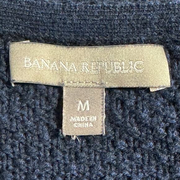Banana Republic Women’s V-Neck Knit Sweater Blue Size Medium Long Sleeve - Picture 4 of 7